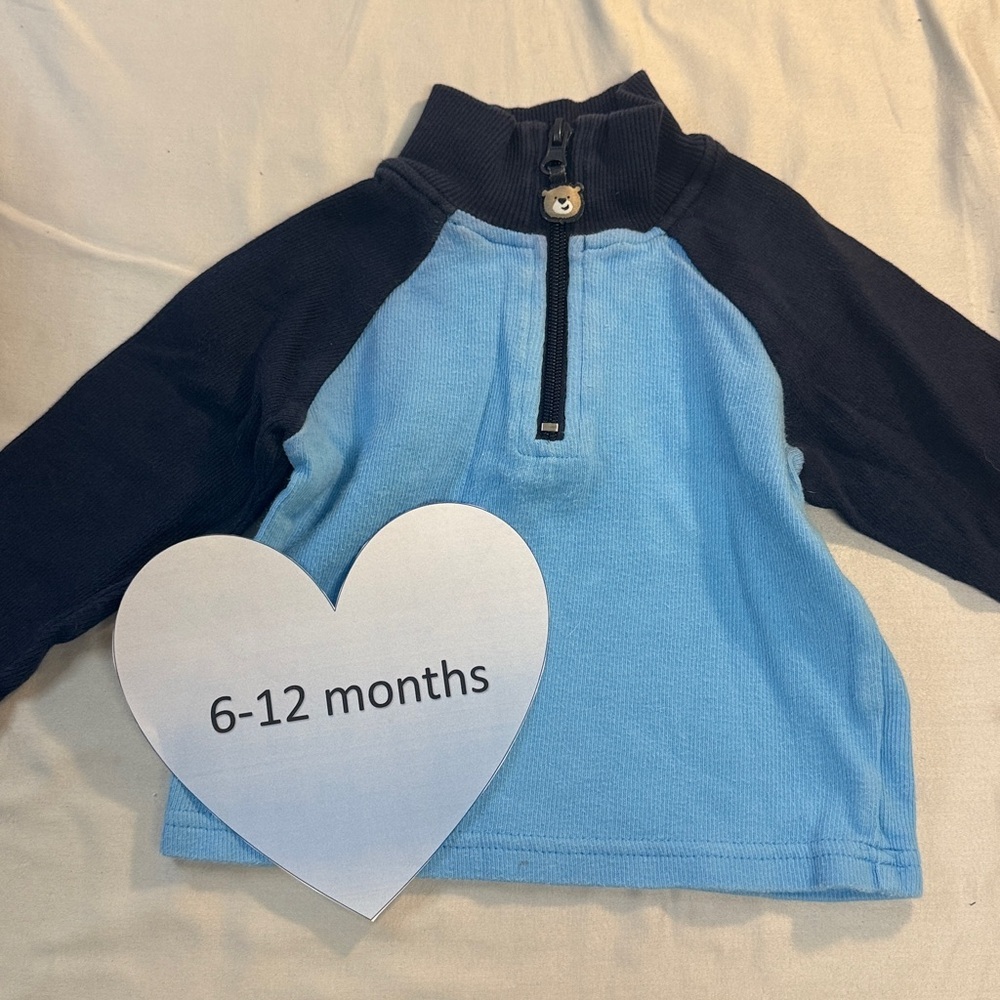 Please Mum - Vintage pullover 1/4 zip sweater. Size 6 months
